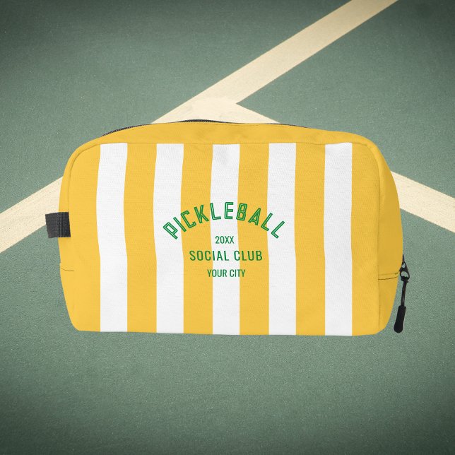 Trousse De Toilette Pickleball Social Club Yellow Striogramme (Créateur téléchargé)