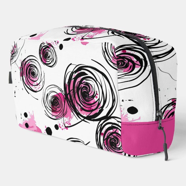 Trousse De Toilette Pink Abstract Rose Swirl (Coin droit)