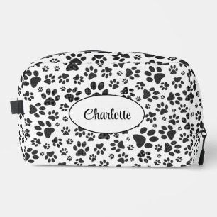 Trousse De Toilette Poches de chien noir et blanc Poka Dot