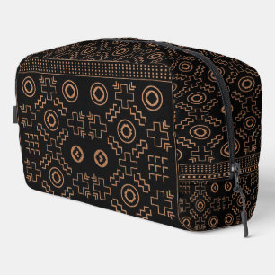 Trousse De Toilette Racines d'or : Elégance marocaine noire et tribale