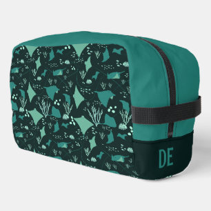 Trousse De Toilette Raies manta Vie marine sous-marine Personnalisée