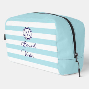 Trousse De Toilette Rayures Bleues et Blanches Monogrammées Vibes de P