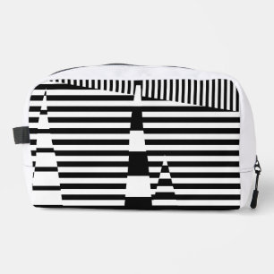 Trousse De Toilette Rayures sur rayures en noir et blanc