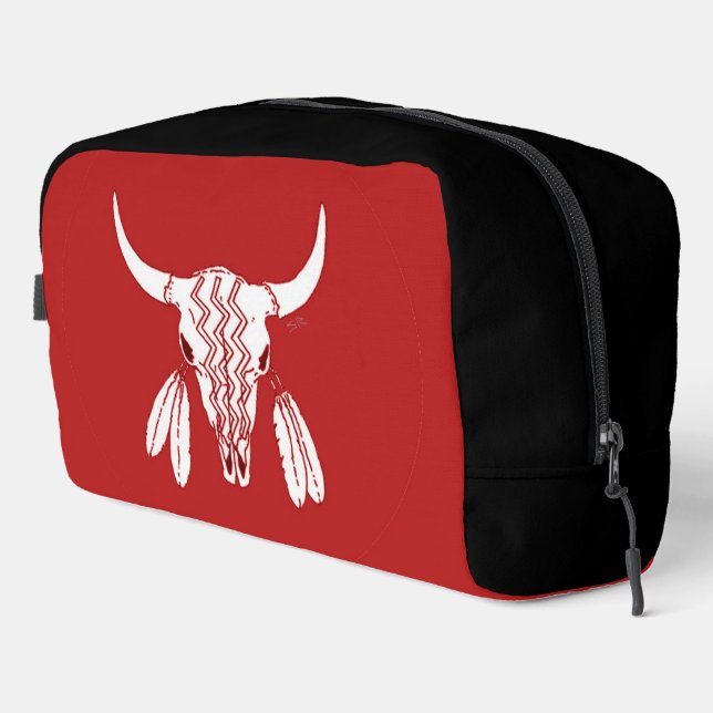 Trousse De Toilette Red Ghost Dance Buffalo rouge noir dopkit (Coin droit)