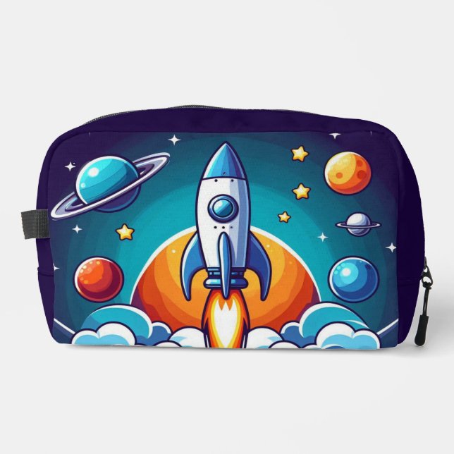 Trousse De Toilette Retro, fusée spatiale (Recto)