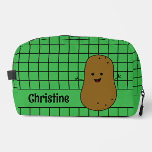 Trousse De Toilette Rétro, Pomme de terre Brown, Vert Personnalisé