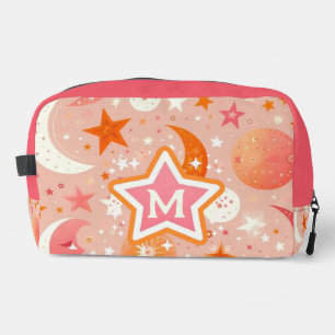 Trousse De Toilette Rêves célestes Orange et Monogramme rose