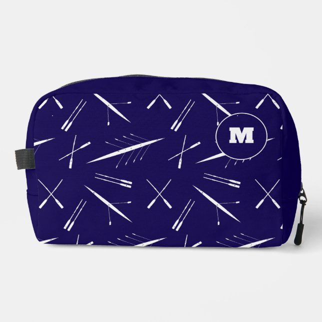 Trousse De Toilette Rowing Boats and Oars Custom Blue and White (Recto)