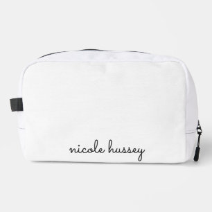 Trousse De Toilette Script blanc Moderne Monogramme élégant