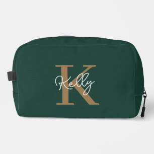 Trousse De Toilette Script moderne Emerald Green Gold