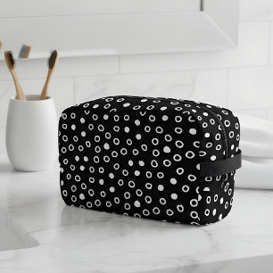 Trousse De Toilette Simple minimaliste Motif de bulle noire et blanche