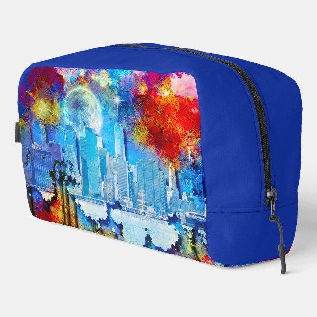 Trousse De Toilette SlipperyJoe NYC graffiti lune entourée tourbillonn (Coin droit)