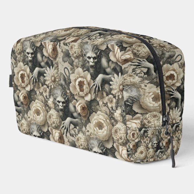 Trousse De Toilette Splendor lycanthropique - Gothique Werewolf Floral (Coin droit)