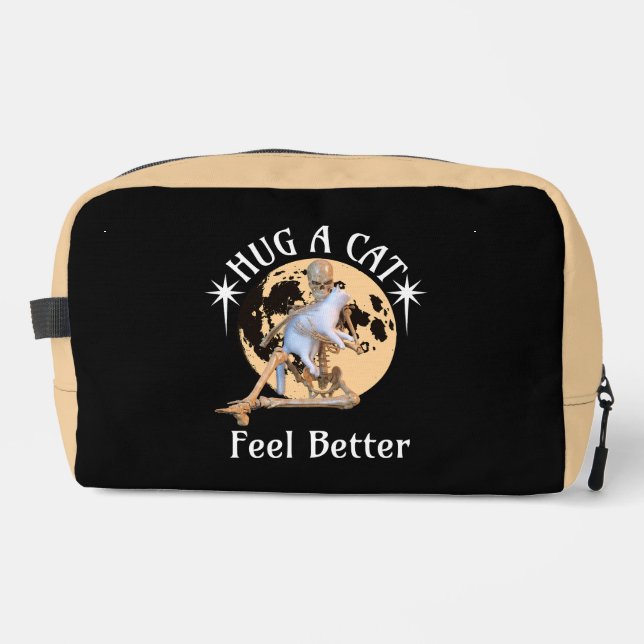 Trousse De Toilette Squelette de chat câlin au clair de lune Confort H (Recto)
