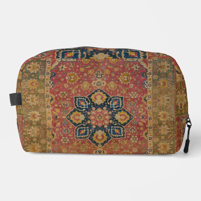Trousse De Toilette Tapis rouge or Kashan tapis Perse Asiatique (Recto)