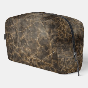 Trousse De Toilette Texture en cuir brut vintage