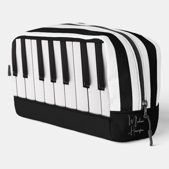Trousse De Toilette Touches de piano de nom personnalisé (Coin droit)
