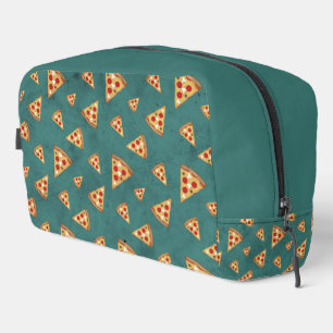 Trousse De Toilette tranches de pizza cool vintage motif vert turquois