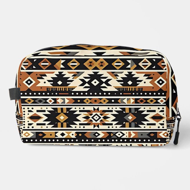 Trousse De Toilette Tribal géométrique ton terrestre (Recto)