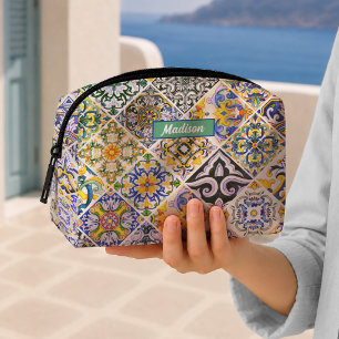 Trousse De Toilette tuiles méditerranéennes mexicaines, marocaines, si