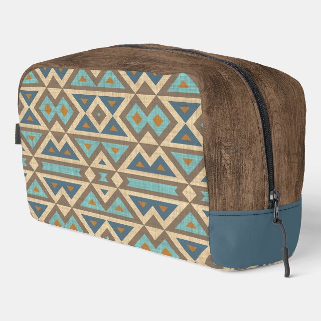 Trousse De Toilette Turquoise bleu turquoise orange Brown Art tribal (Coin droit)