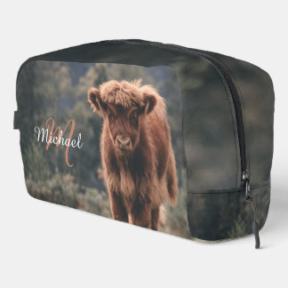 Trousse De Toilette Vache de Highland calvaire herbe d'automne monogra