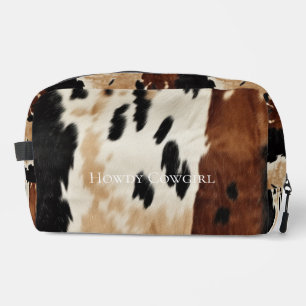Trousse De Toilette Vachette noire Brown à la crème occidentale