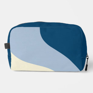 Trousse De Toilette Vagues simples - Bleu foncé, Bleu clair et Crème