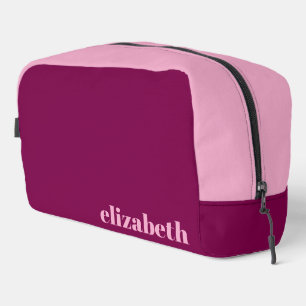 Trousse De Toilette Vin et rose clair avec nom