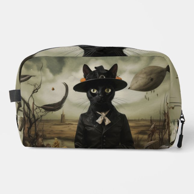 Trousse De Toilette Witch Cat with Pumpkins  (Recto)