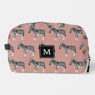 Trousse De Toilette Zebra Exotic Animal Motif Blush Pink Monogramme