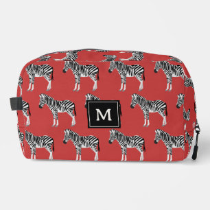 Trousse De Toilette Zebra Exotic Animal Motif Deep Red Monogram