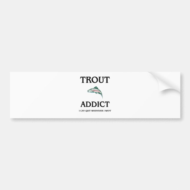 Trout Addict Bumper Sticker (Front)