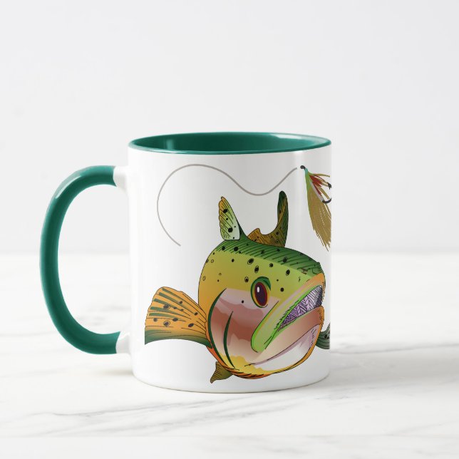 Trout and Fly Mug (Left)