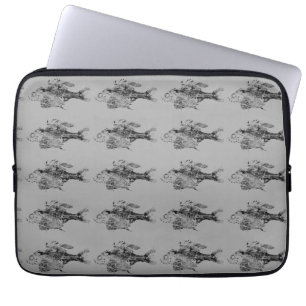 Trout, bass, and crappie three fish favourites  be laptop sleeve