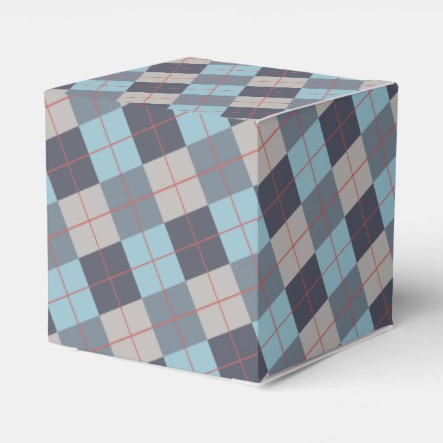 Trout Blue Grey Cotton Seed Orange Red Pattern Favor Box (Back Side)