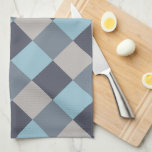 Trout Blue Grey Cotton Seed Plaid Kitchen Towel<br><div class="desc">2023</div>