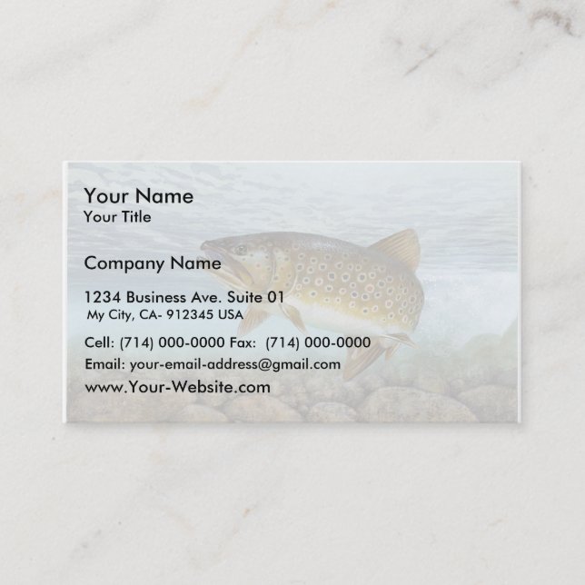 Trout, brook business card (Front)