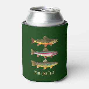 Trout! Brook, Rainbow, Brown - Fishing Ichthyology Can Cooler