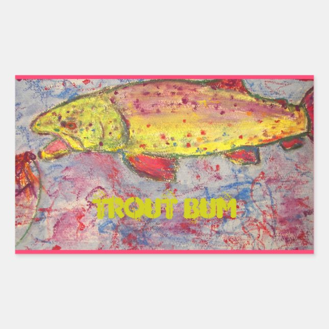 trout bum art sticker (Front)