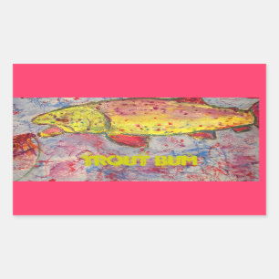 trout bum art sticker