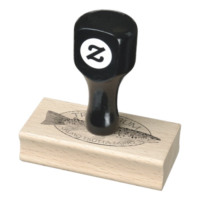 Trout Bum Fishing Rubber Stamp (Stamp)