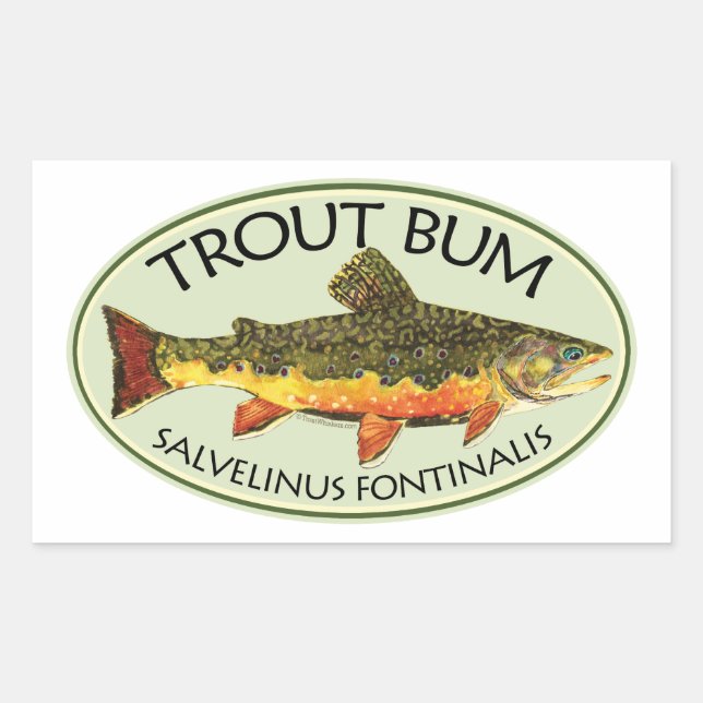 Trout Bum Fishing Sticker (Front)