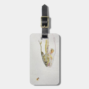 Trout chasing a fisherman's fly luggage tag