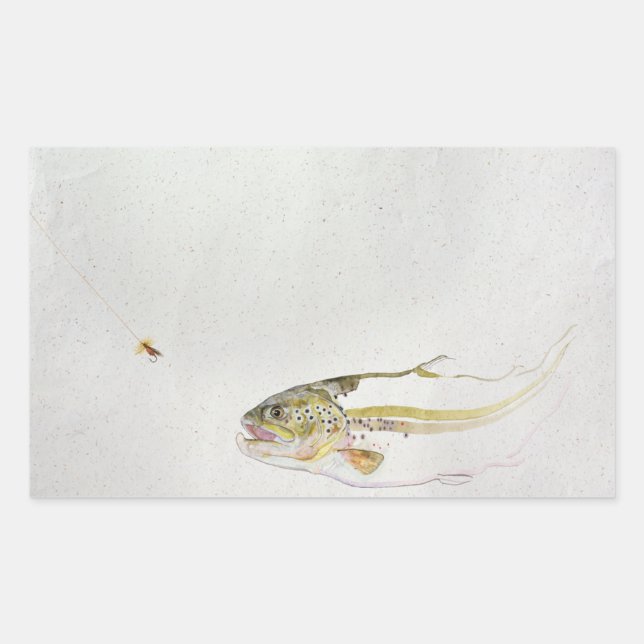 Trout chasing a fisherman's fly sticker (Front)