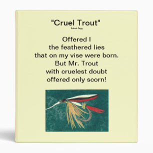 "Trout Fin-CRUEL TROUT" Fly Fishing Journal Binder