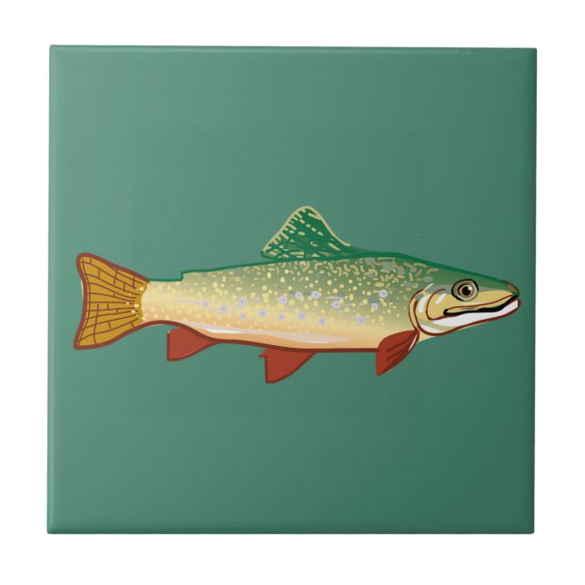 Trout fish art tile (Front)