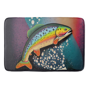 Trout Fish Fishing Bath Mat