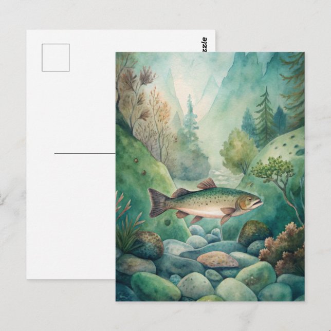 Trout Fish Fishing Postcard (Front/Back)