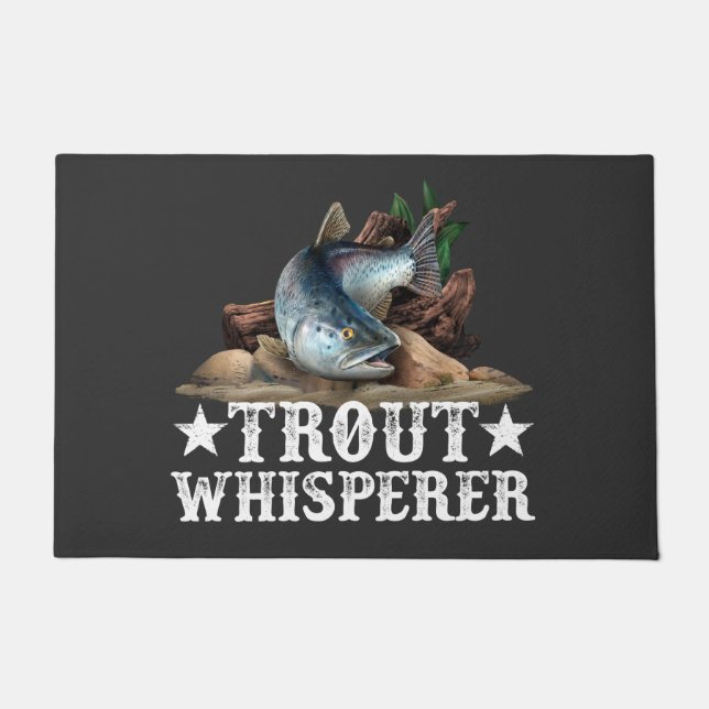 Trout Fish Illustration Fly Fishing Art Doormat (Front)
